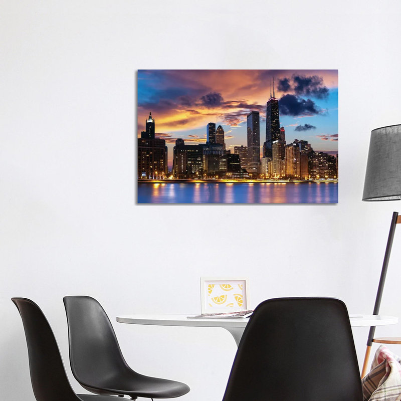 Chicago Skyline by Paul Rommer iCanvas, Wrapped Canvas, 26" H x 40" W x 1.5" D