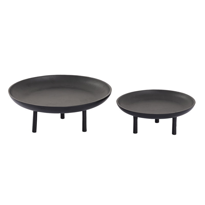 Kiser Plate - Large Black, Matte Black, 5" H x 12.5" W x 12.5" D