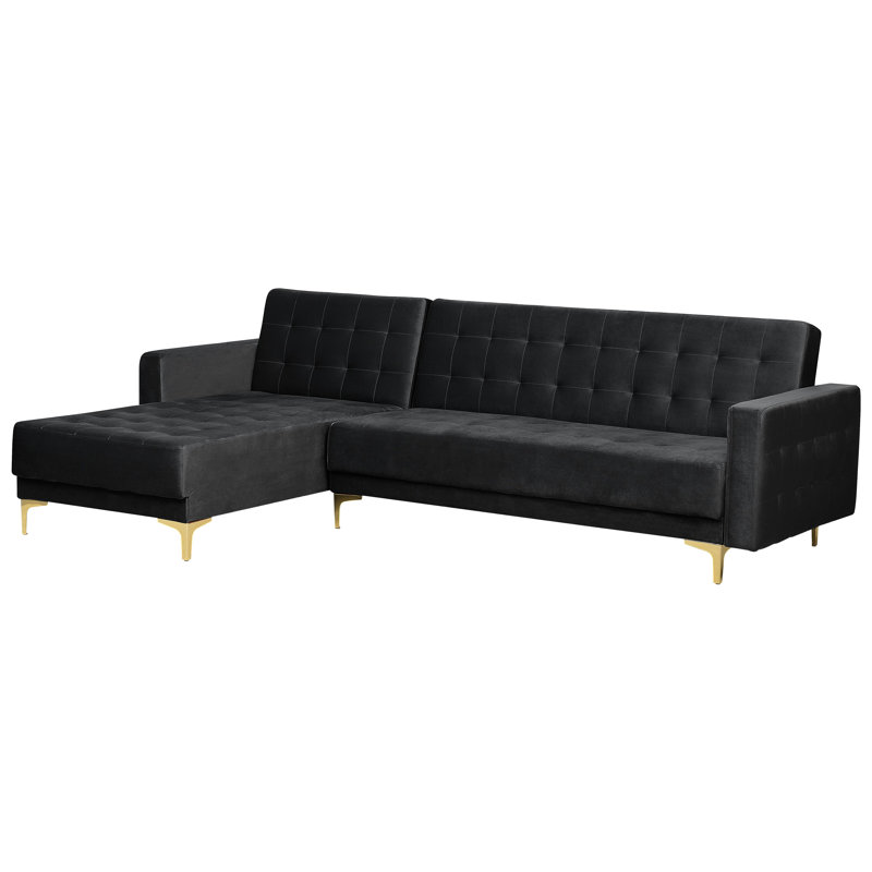 Pinkney 4 Seater Sofa Bed, Left Hand Facing, Black