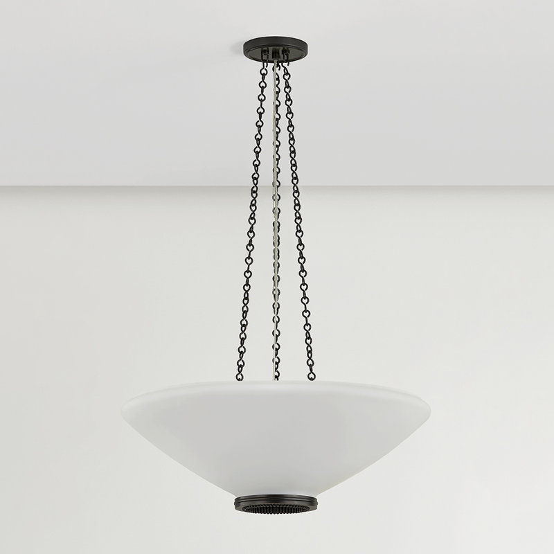 Luminaire suspendu Awosting en laiton vieilli, Bronze, H 8,25 po x l 22 po x P 22 po