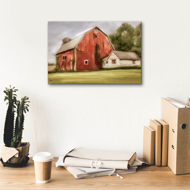 Toile épique «Old Red Barn» par Ashley Bradley, H 12 po x l 18 po x P 0,75 po