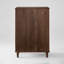 Armoire d'appoint traditionnelle avec rangement à tiroirs en noyer noir massif 31,5 po
