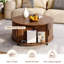 31.5" Modern Round Coffee Table With 360° Curved Sliding Door-1323270125