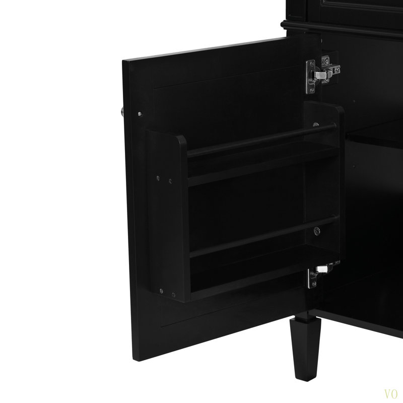 Meuble-lavabo de 36 po sans lavabo supérieur, armoire de rangement moderne avec 2 tiroirs et un tiroir basculant, structure en bois massif