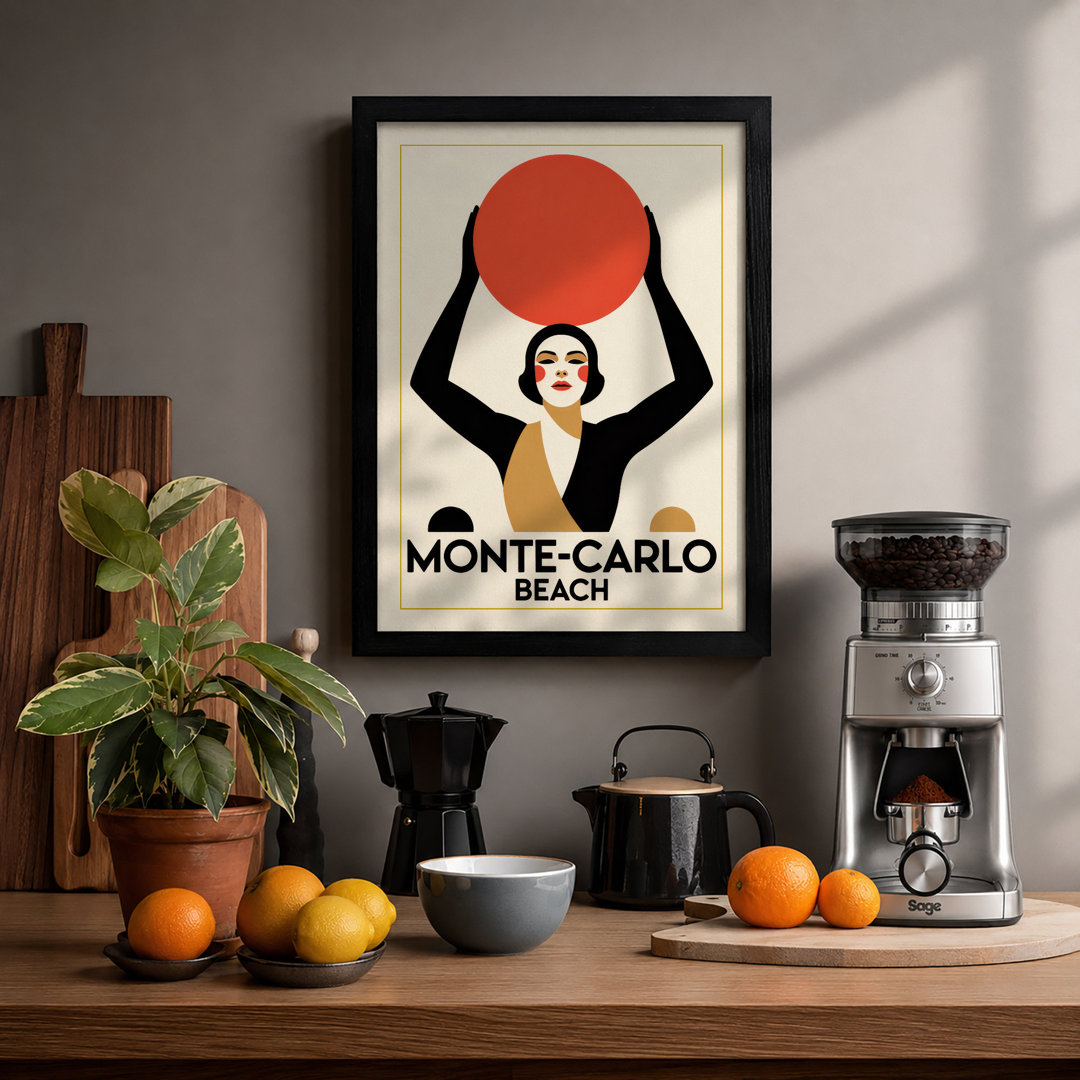 Monte-Carlo Beach Art Deco - Framed Print