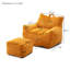 Pouf en velours côtelé avec repose-pieds et accoudoirs, canapé-lit jaune en peluche pour le salon et la chambre