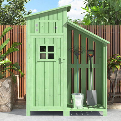 Wooden Garden Storage Shed Utility Tool Storage Cabinet