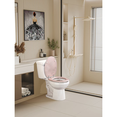 18" Stylish & Durable Mdf Glitter Coating Toilet Seat – Add A Touch Of Glamour To Your Bathroom Stylish Bathroom Accessory Luxury Toilet Seat