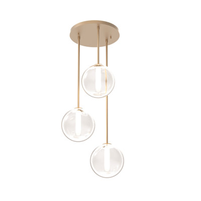 Luminaire suspendu sphère 3 lumières grappe Sumner