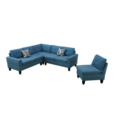 Modern L Shape Home Furniture 4-Piece Sectional Sofa