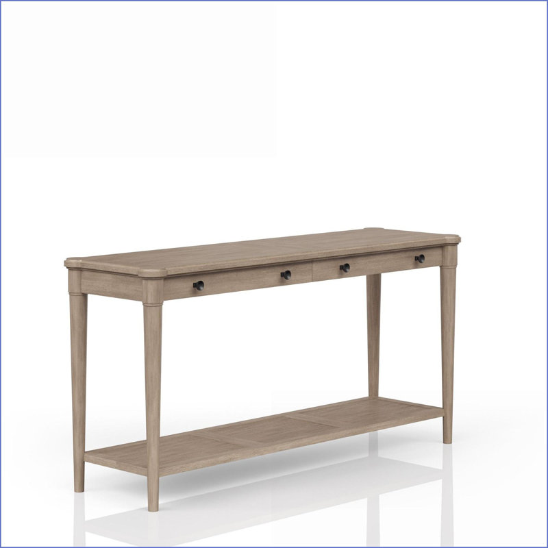 Table basse transitionnelle décontractée à finition sable avec 2 tiroirs Tablette pour le salon