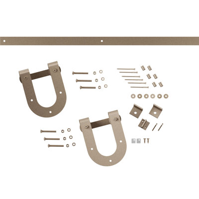 Premium Horseshoe Standard Single Barn Door Hardware Kit