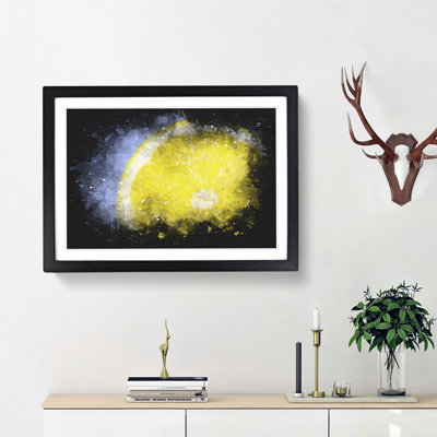 Lemon Slice Paint Splash - Picture Frame Graphic Art