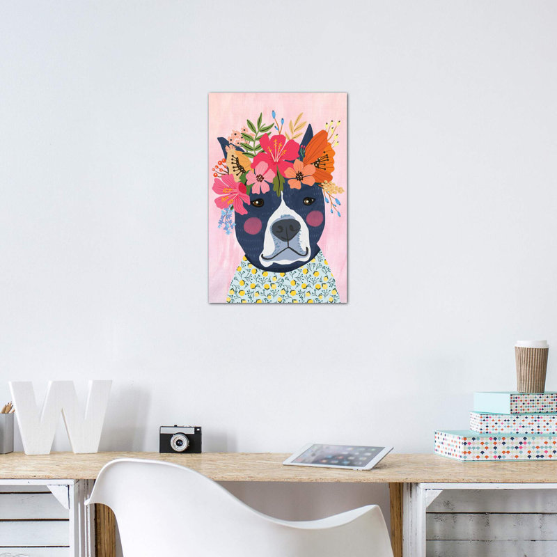 Chiot bleu, Toile tendue, H 18 po x l 12 po x 1,5 po