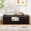 Repose-pieds de rangement rectangulaire en similicuir Luyster-826548566
