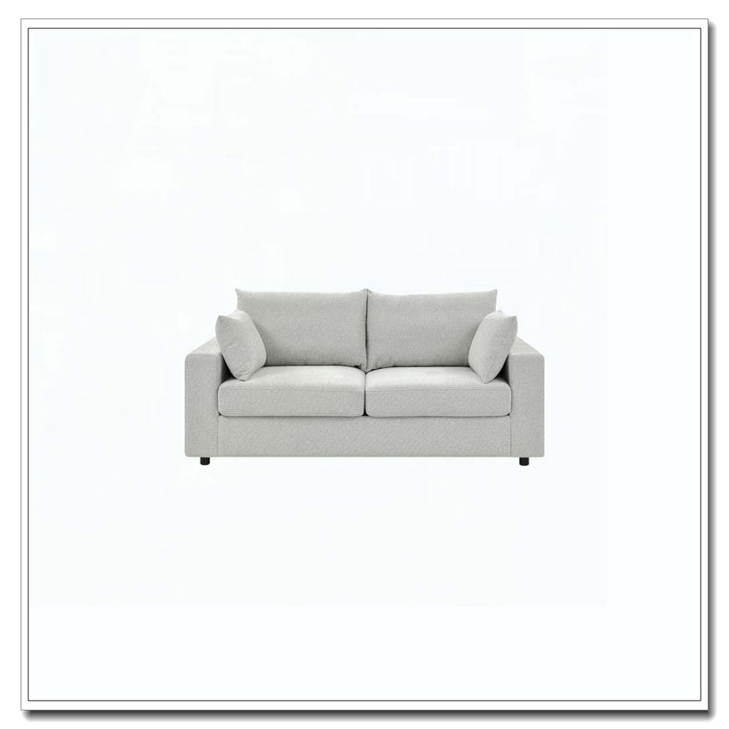 78" Upholstered Sofa with Deep Cushions, Beige