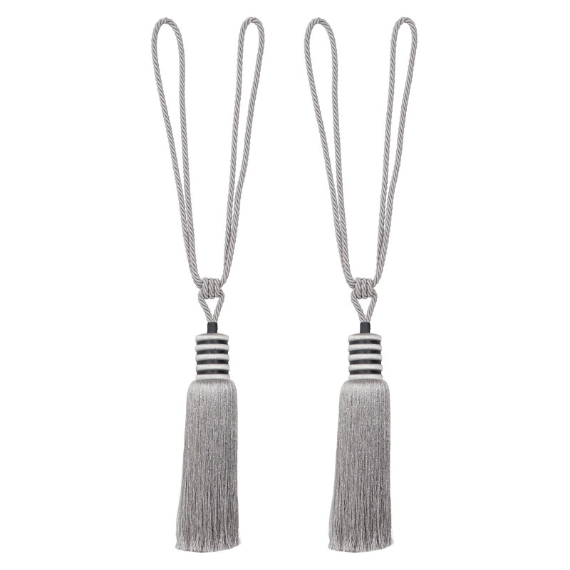 Embrasses de rideaux décoratives avec pampille, Gris