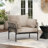 Iron Lounge Chair With Rope Weave Design And Plush Cushions-1875961508