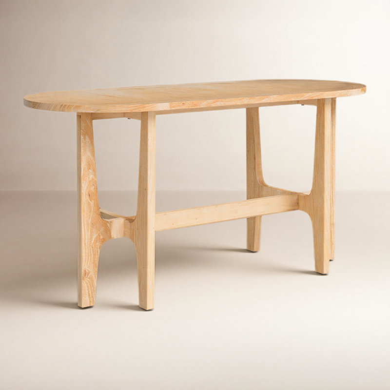 Peach Oval Solid Wood Writing Desk
