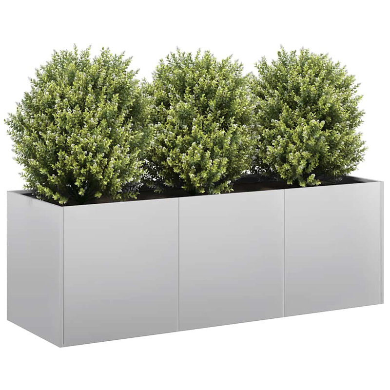 Metal Planter Box, 15.75" H x 47.24" W x 15.75" D, Gray