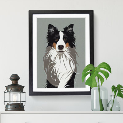 Border Collie Minimalism - Single Picture Frame Print