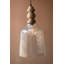 Luminaire suspendu transparent en verre grainé avec fleuron en bois - hauteur de 20 po