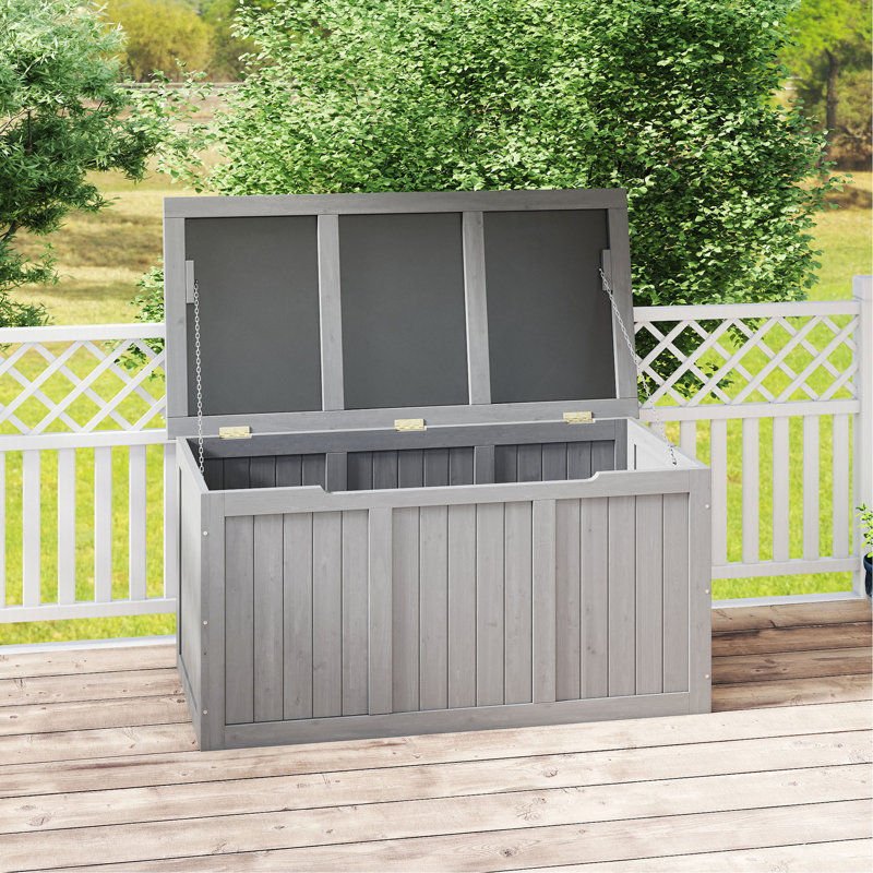 Coffre de rangement en bois massif 67 gallons