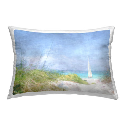 Coussin décoratif solitaire Yacht Seascape imprimé par Noah Bay