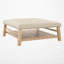 Table basse carrée avec repose-pieds, repose-pieds rembourré et garniture cloutée-1993410347