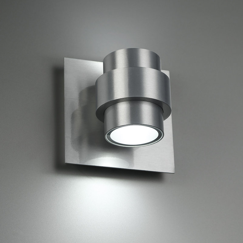 Barrel LED Outdoor Sconce, 5" H x 4.44" W x 5.25" D, Black