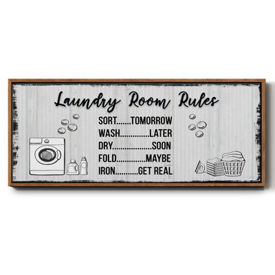 Laundry Room Rules- Framed Canvas