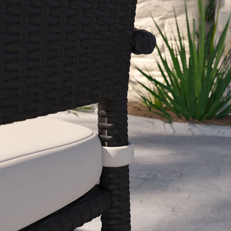 Winnie Stacking Patio Dining Armchair with Cushion, Spectrum Dove Sunbrella® Plainweave