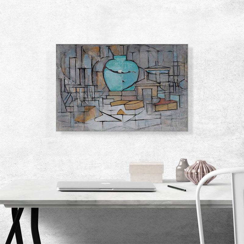 Nature morte avec pot d'épice II par Piet Mondrian, reproduction d'art sur toile tendue, H 18 po x l 26 po x P 0,75 po