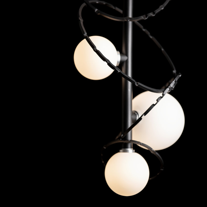 Olympus Vertical Pendant - Opal Glass, Black