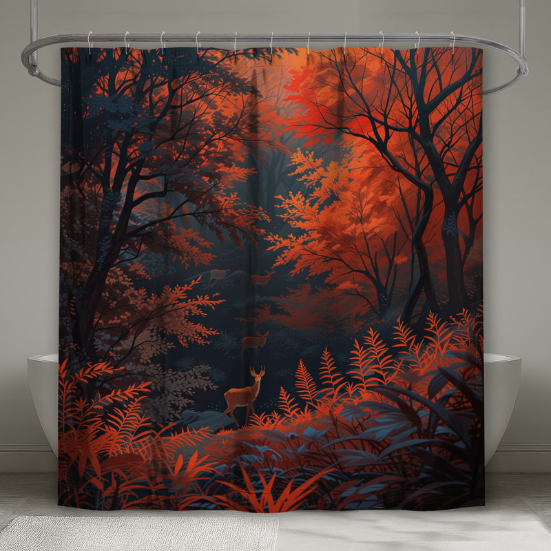 Rideaux de douche Autumn Forest Deer, L 70 po x H 93 po