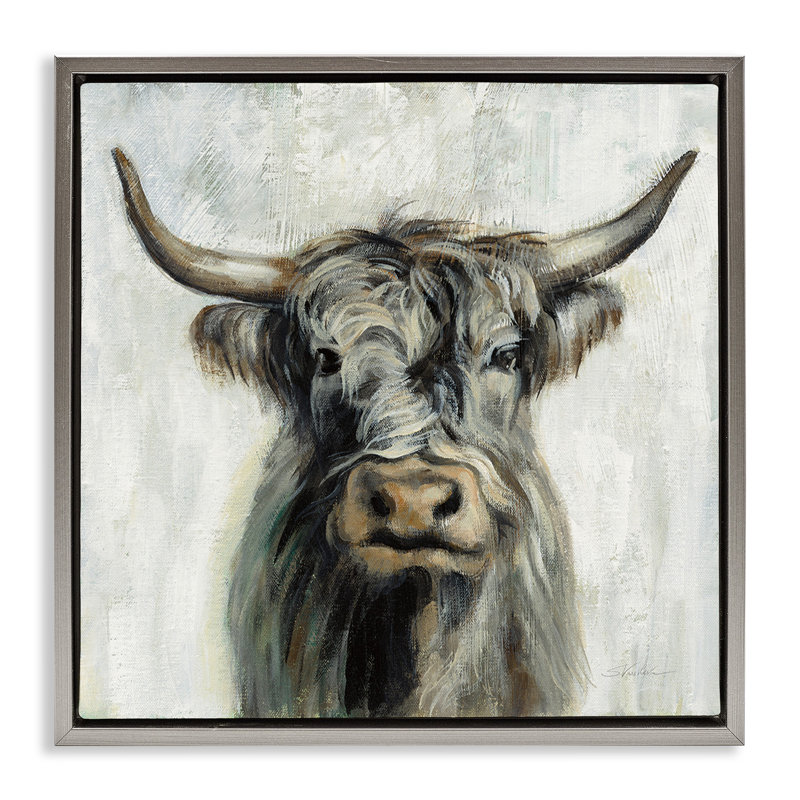 «Masculine Bull Portrait Cottage», art mural sur toile par Silvia Vassileva, H 25 po x l 25 po x P 1,7 po
