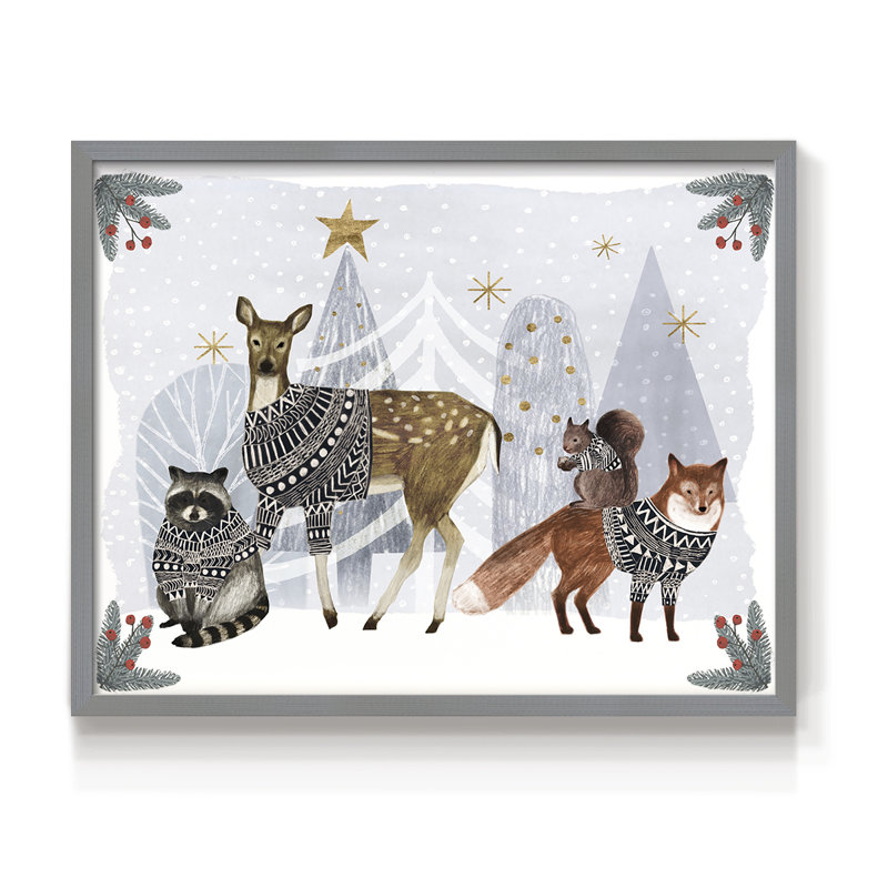 Cozy Christmas Collection A - Reproduction encadrée - Restickable, H 8 po x l 10 po, Gris