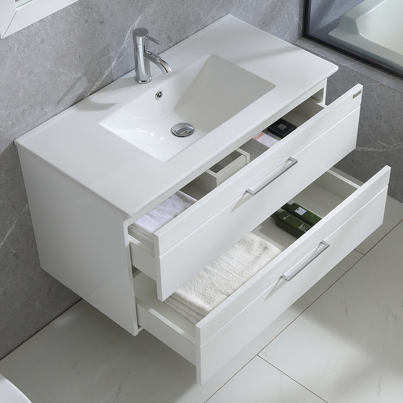 Meuble-lavabo simple 36 po avec plateau en céramique Fowlerville