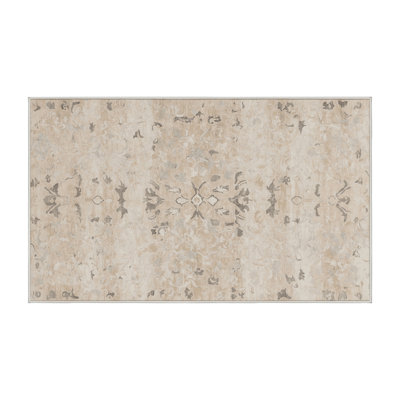 Machine Washable Beige Area Rug GSIX03682