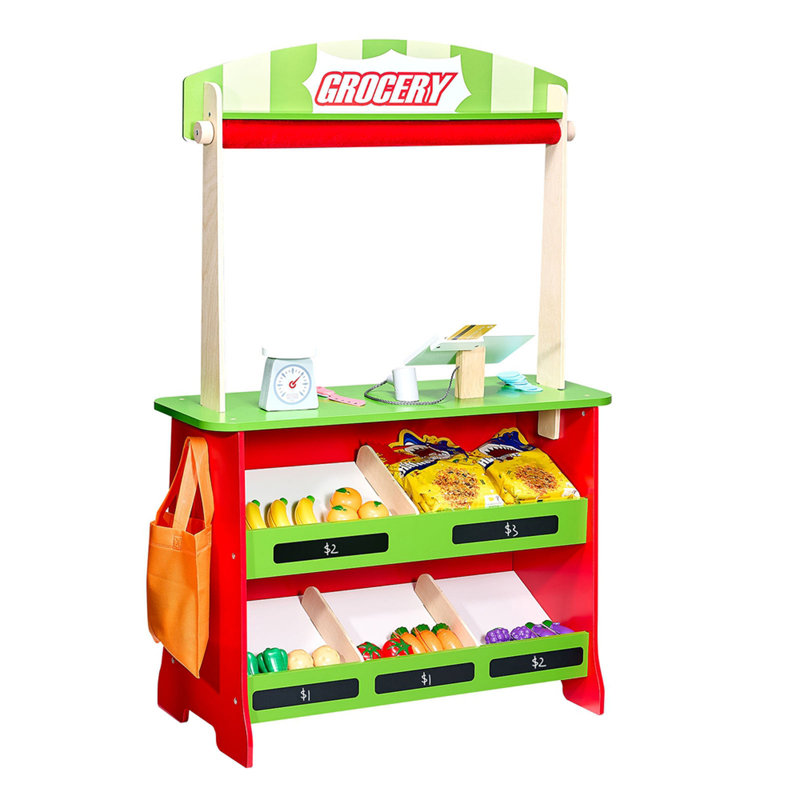Présentoir de marché en bois réversible 2-en-1