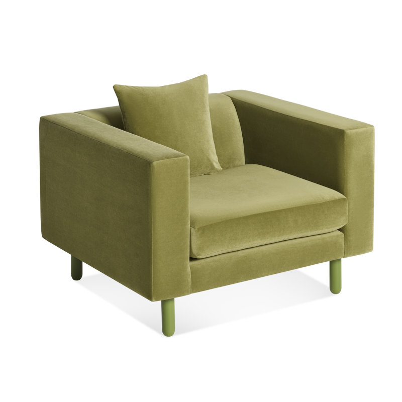 Mono Armchair, Bella Loden Performance Velvet, Grasshopper