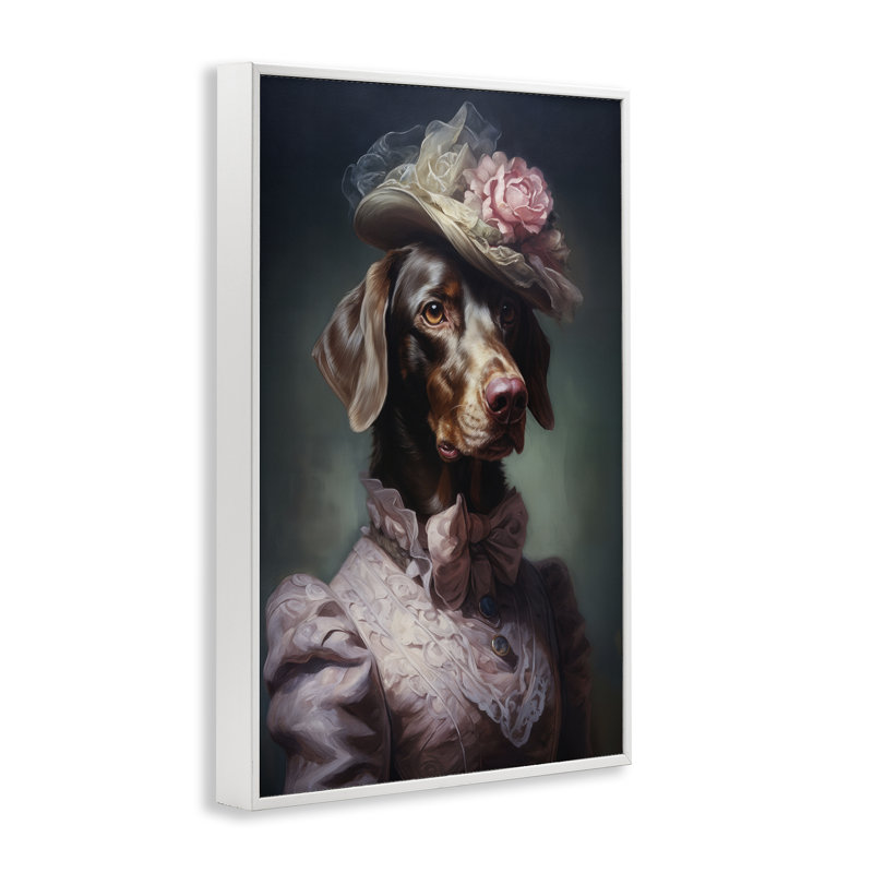 Giclée encadrée de style victorien Chocolate Lab, par Wumples, H 18 po x l 12 po