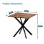 Table d'appoint rustique carrée avec pieds en métal en X et plateau en grain de bois