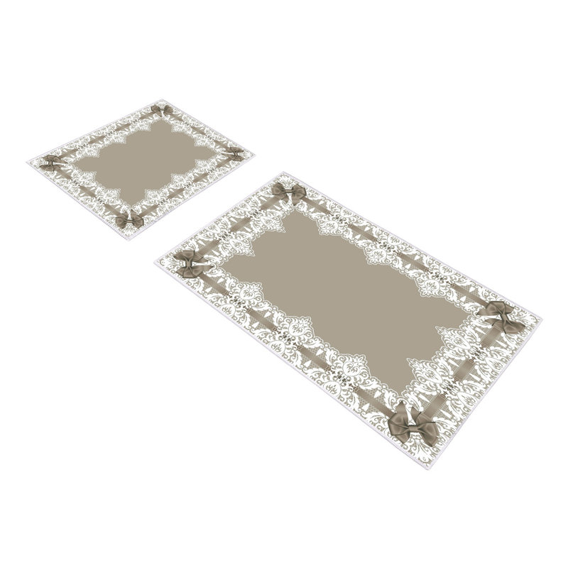 Ensemble de tapis de bain 2 pièces Bernardi, Brun / blanc