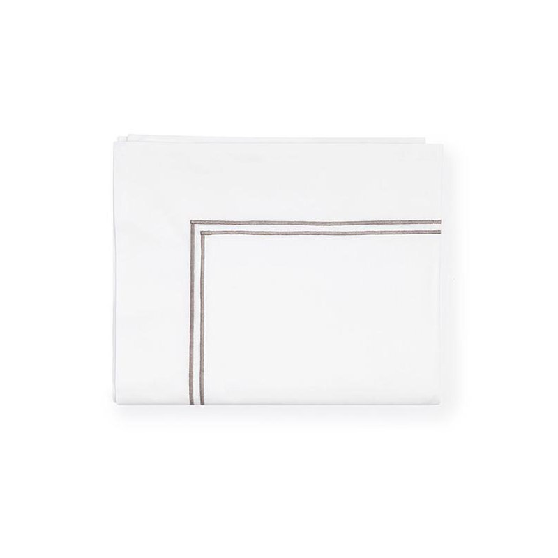 Grande Hotel Percale Flat Sheet, King Flat Sheet, White/Gray