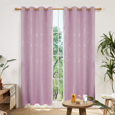 Seligman Wave Foil Printed Room Darkening Thermal Curtains