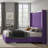 Gerasim King Bed Frame with 57" Tall Headboard, Velvet Upholstered Platform Bed, Purple-1935209612-1935209613
