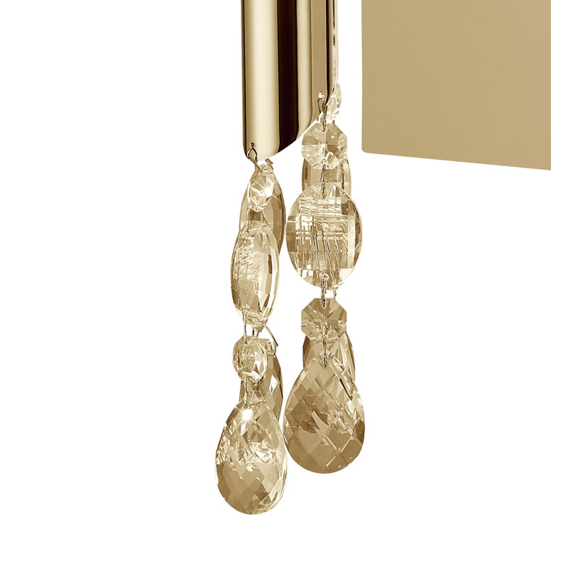 Chrome Wallchiere, White, Antique Brass