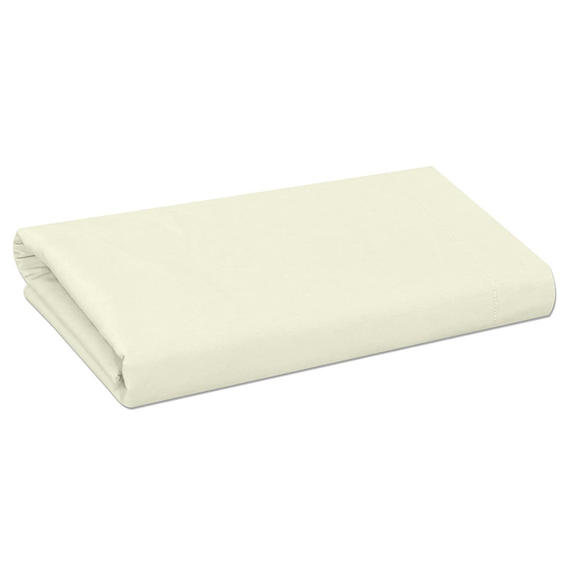 Egyptian-Quality Cotton sheet Flat, Super King (6'), Cream