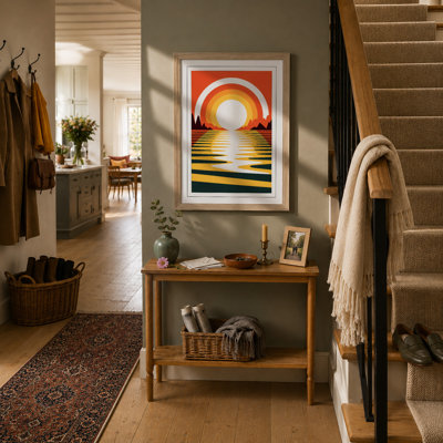 Sunset Over Water Art Deco - Print